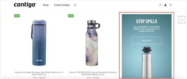 Screenshot of a Contigo page featuring color and contrast use.